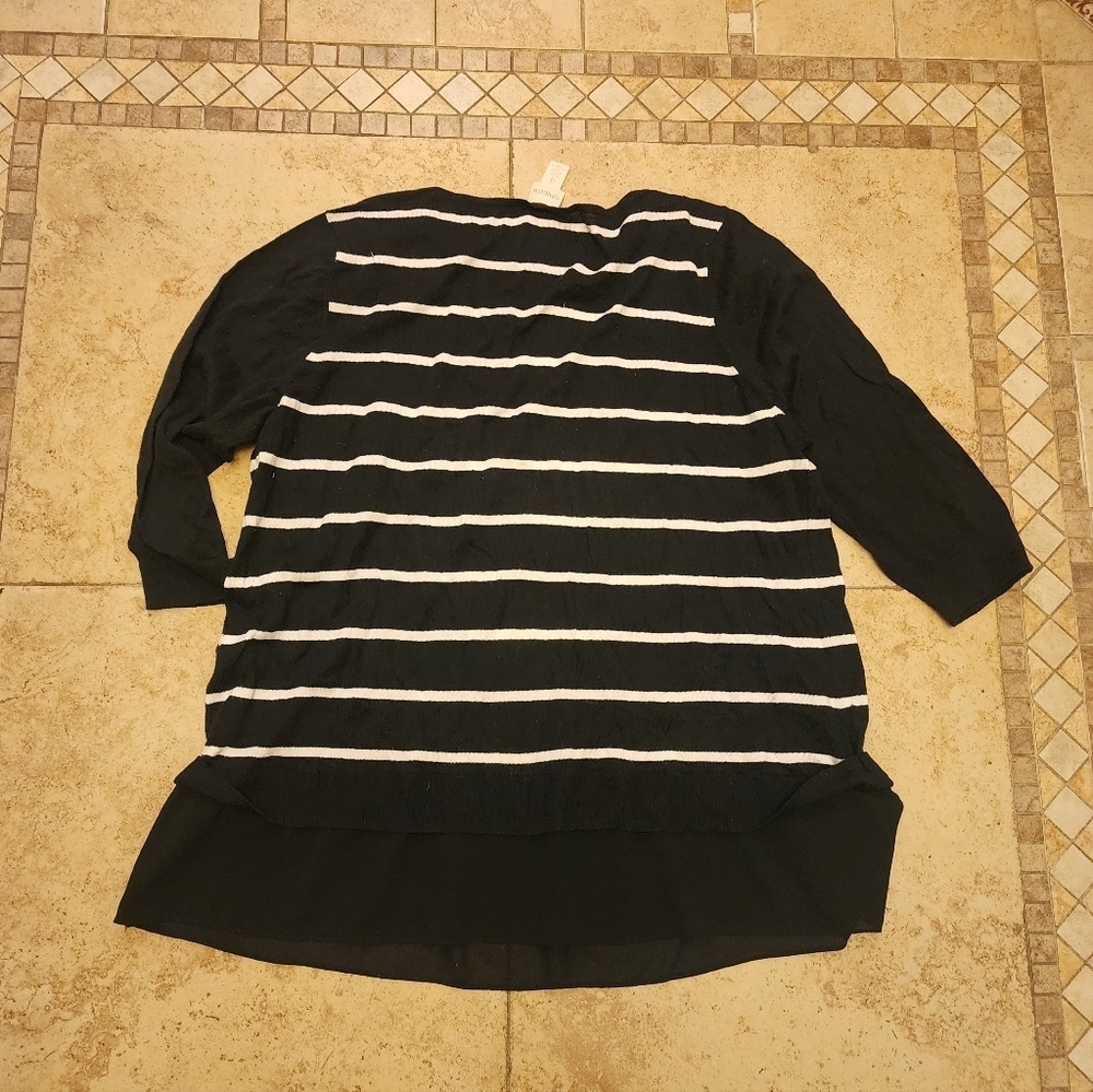 Chico's Striped Light Weight Sweater - Picture 5 of 5